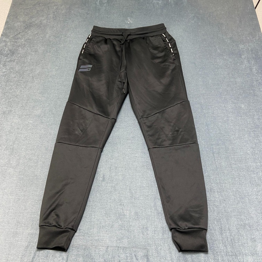 Hurley Jogger Pants Mens Small Black Logo Ultra Soft Fleece Lined Tapered Leg